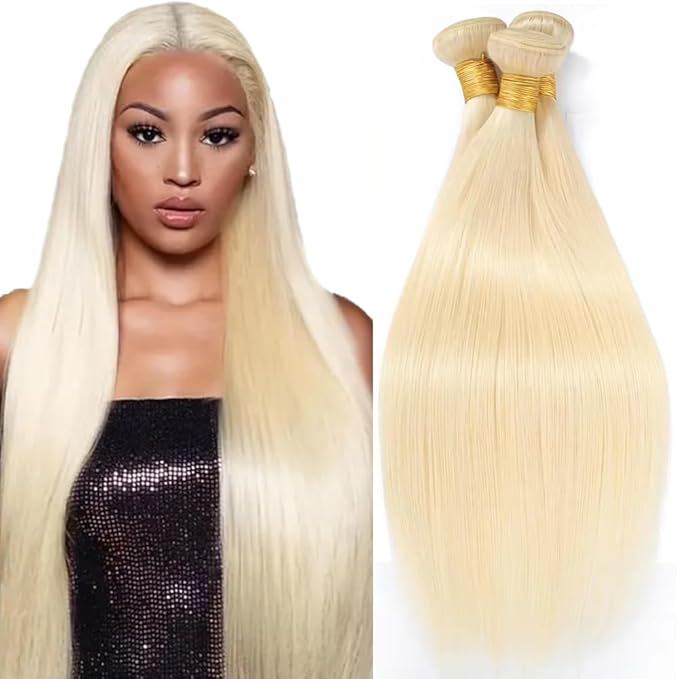 30 32 34 Inch Blonde Bundles Human Hair 613 Straight Bundle Blonde Loose Wave 3 Bundles Brazilian Unprocessed Remy Hair Extensions