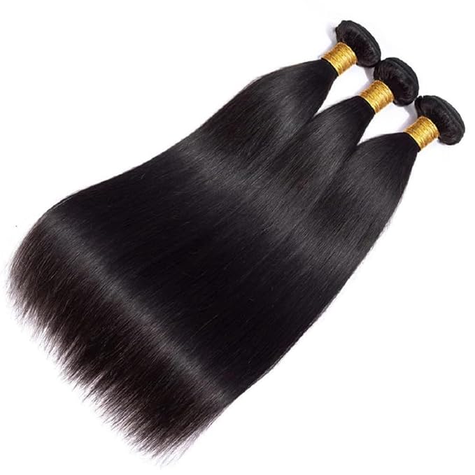 Straight Bundles Human Hair Black Natural Color Bundle Brazilian Unprocessed Virgin Hair 150g/3 Bundles 22 24 26 Inch Straight Human Hair Weave