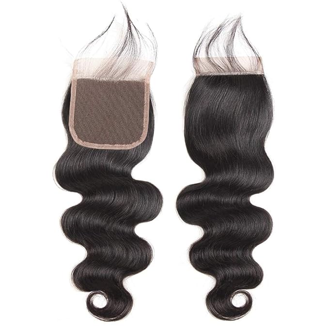 Brazilian Body Wave 3 Bundles with Closure 100% Unprocessed Human Hair Extensions 4x4 Free Part Lace Closure Natural Black Color (22 24 26+20)