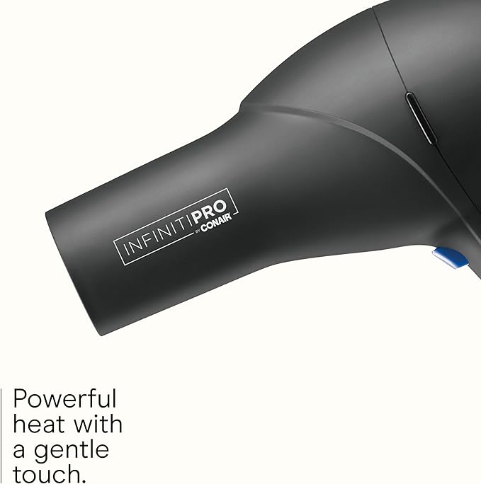 Infiniti PRO CONAIR Hair Dryer with Diffuser, Professional AC Motor, Tourmaline Ceramic Technology Blow Dryer, Includes Concentrator and Blowout Brush, Amazon Exclusive, Gray