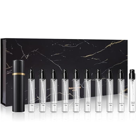MAJESTY'S SECRET PHEROMAX Men's Luxury Cologne Gift Set – Mini Eau de Parfum Discovery Collection (10 x 0.34 fl oz) – Long-Lasting Fragrance Gift Set for Men – Travel Size Cologne Set with Gift Bag