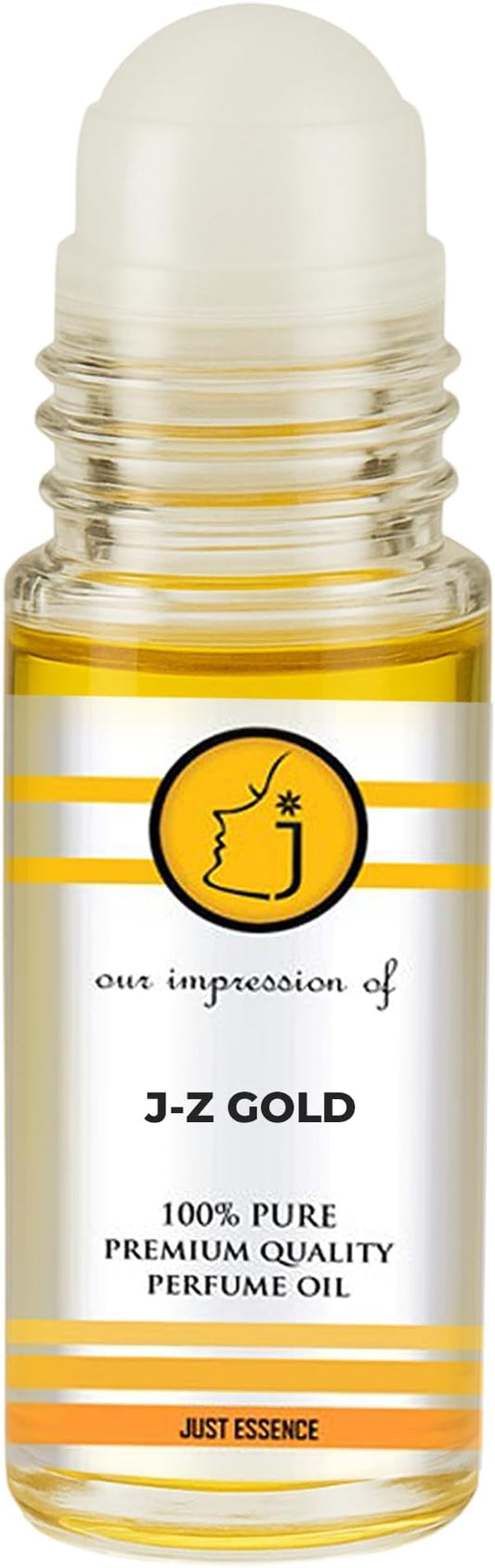 J-Z Gold Elixir Fregrance Perfume Oil from France | Roll On | Premium Quality Concentrated Fragrance | Pure Perfume & Cologne Oil for Personal Body Use | 1 Fl Oz