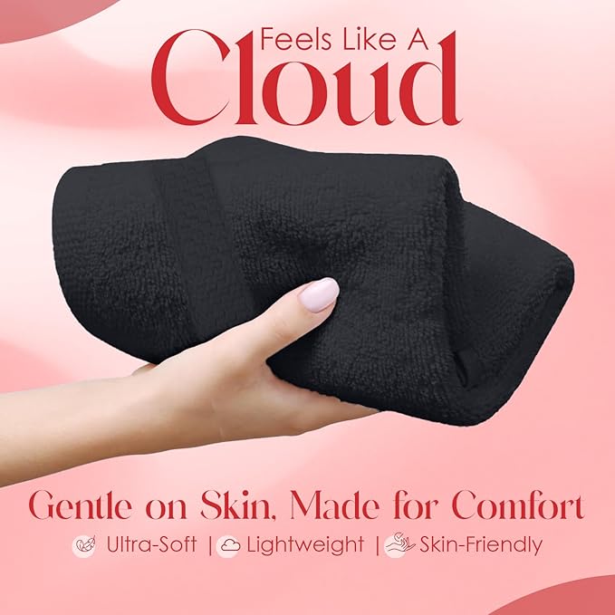 RIVERSIDE 12 Pack Premium 100% Cotton Face Washcloths, 550 GSM, 12 x 12 Inches, Soft, Absorbent Towels for Body & Shower, Bathroom Wash Clothes, Durable Face Towels Set for Spa, Gym, Charcoal
