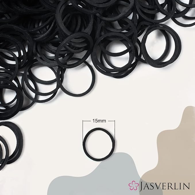 Small Rubber Bands for Hair, Black Mini Hair Ties Elastics Bands for Little Girls Baby Toddler, Braids Styling Accessories No Damage No Pull 1/2 inch 1000 Pcs