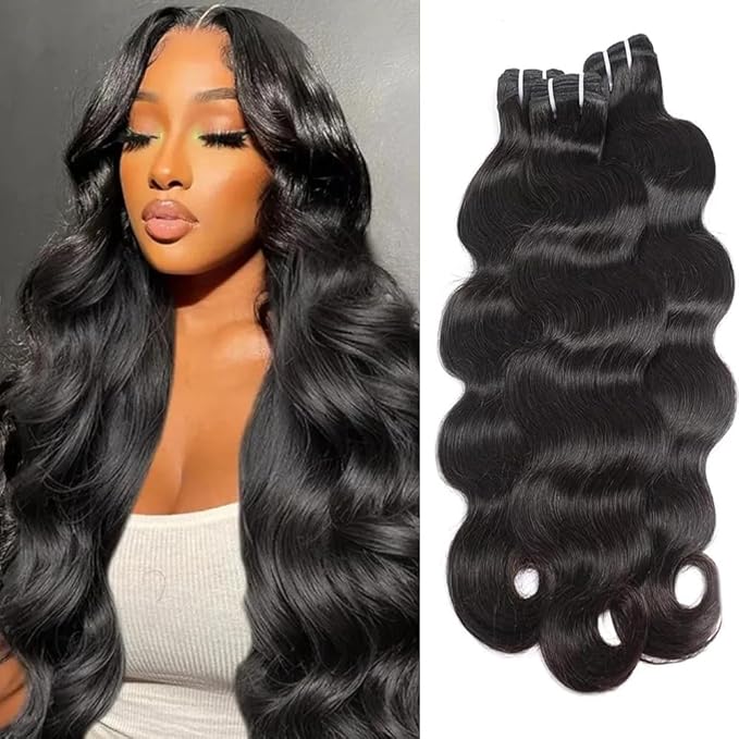 12A Human Hair Bundles 24 26 28 Inch Body Wave Bundles Human Hair 100% Unprocessed Brazilian Virgin Quick Weave Natural Black