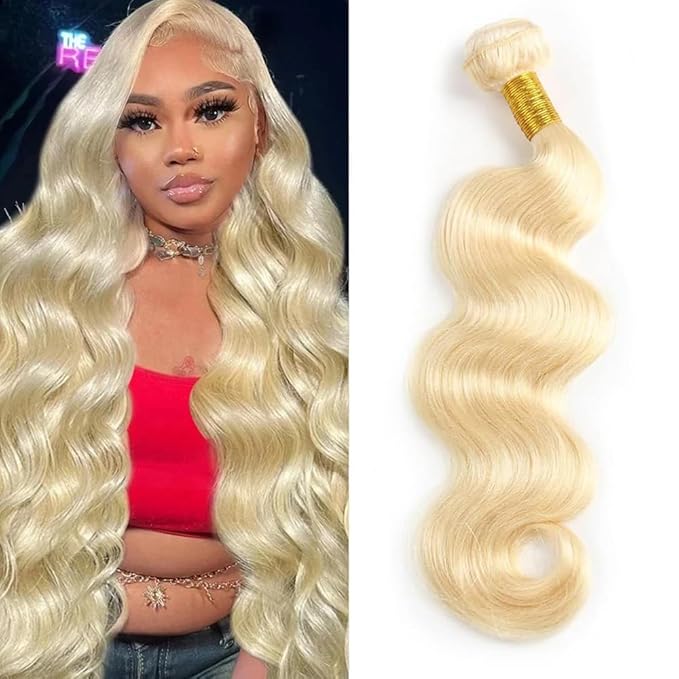 613 Bundles Blonde Bundles Human Hair 16 Inch 613 Body Wave Bundles 100% Unprocessed 14A Grade Brazilian Virgin Human Hair Bundles 1 Bundle Human Hair