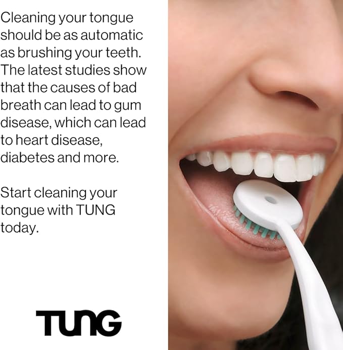 Tung Tongue Gel, Fresh Mint Tongue Cleaner Paste, Bad Breath Odor Eliminator, Halitosis Defense, BPA Free, USA Made (4-Pack)