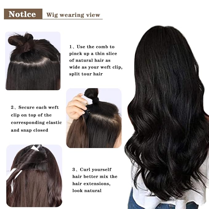 Clip In Hair Extensions Long Wavy 7 PCS Invisible Clip Thick Hairpieces Soft Full Head Synthetic Fiber for Women, 22 Inches (20Inch, 7pcs, Platinum Blonde)