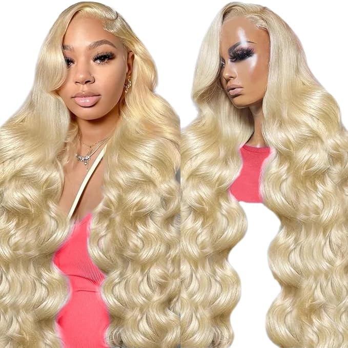 Tuneful 34 Inch 613 13x6 Lace Front Wig Human Hair 613 HD Lace Frontal Wig Human Hair Body Wave Blonde Lace Front Wigs