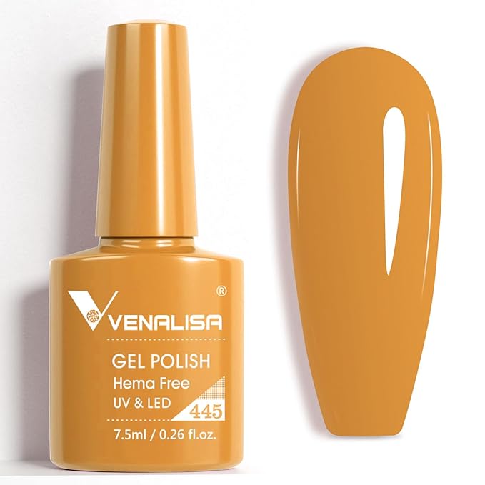 VENALISA Orange Gel Nail Polish, 1 Pcs Pumpkin Orange Color Gel Polish Soak Off Gel Colors DIY at Home Manicure Salon Nail Art For Girls Women