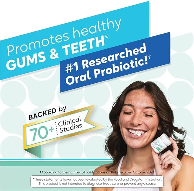 BioGaia Prodentis | Oral Probiotics | Promotes Healthy Gums & Teeth | Defends Against Bad Breath & Dental Problems | Improves Oral Health | Mint Flavored | 30 Dental Probiotic Lozenges