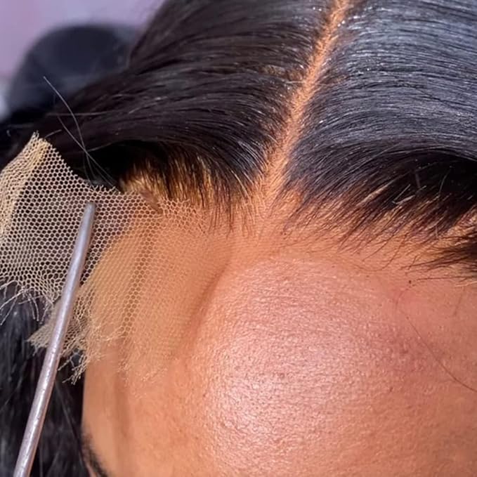 NESMON 5x5 SKINLIKE HD Lace Closure Wigs Human Hair 200% Density Glueless HD Lace Front Wigs Human Hair Pre Plucked Bleached Knots Swiss Lace Straight Wigs for Women 24 Inch