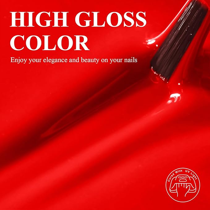 Imtiti Red Gel Nail Polish, 1Pcs Neon Red Soak Off UV LED Gel Polish, Long Lasting, Nail Art Manicure Salon DIY at Home for Spring and Summer (0.34 Fl Oz-367)