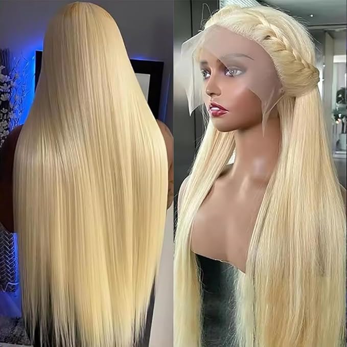 Tuneful 250% Density 613 13x6 Lace Front Wig 26 Inch Straight Blonde Lace Front Wigs Human Hair Pre Plucked 13x6 613 HD Lace Frontal Wig 100% Human Hair Natural Hairline