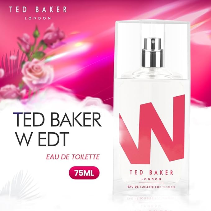 Ted Baker W and Woman Pink EDT Bundle, includes W EDT, pink orchid, fig leaf and white peony top notes 75ml with Woman Pink EDT, floral green feminine fragrance 3.38 fl oz