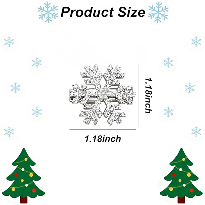 Christmas Hair Accessories for Women 10 Pcs Snowflake Hair Clips for Princess Christmas Hair Clips Snowflake Hair Accessories