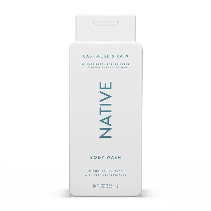 Native Body Wash Contains Naturally Derived Ingredients | For Women & Men, Sulfate, Paraben, & Dye Free Leaving Skin Soft and Hydrating | Cashmere & Rain 18 oz