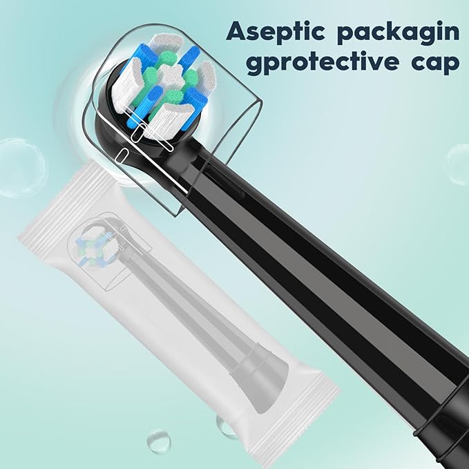 iO Replacement Heads Compatible with Oral B iO Electric Toothbrush,Compatible with Oral B iO Series 2/3/4/5/6/7/8/9/10,Premium Bristles for Deep Cleaning&Gentle Care,Black,6PCS