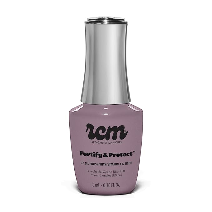 RC Red Carpet Manicure Fortify & Protect Light Mauve Shimmer Gel Polish for Strong, Healthy Nails - Infused with Vitamin A & Biotin - (Backstage Access) Led Nail Gel Color, 0.3 Fl Oz