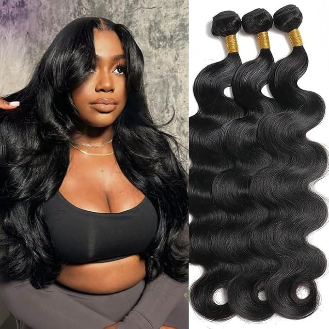 16A Human Hair Bundles 22 24 26 Inch Body Wave 300g Unprocessed Brazilian Virgin Hair 3 Bundles Deals Human Hair Extensions Quick Weave Human Hair Natural Black Color
