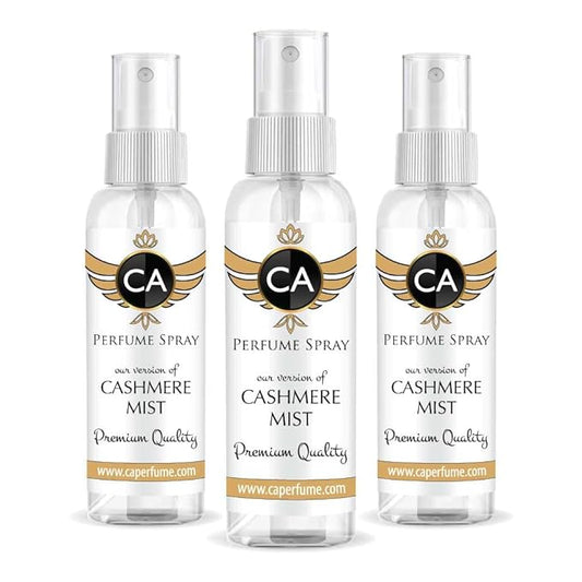 CA Perfume Eco Refill Impression of Cashmere Mist For Women Fragrance Eau de Parfum Spray Refillable Bottle 2 Fl Oz/60ml-X3