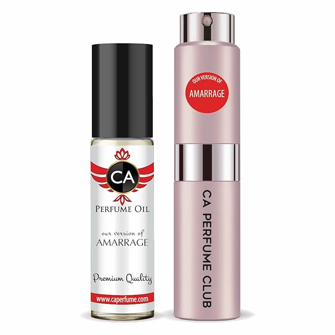 CA Perfume Duo Impression of Amarrage For Women Perfume Layering Set Long Lasting Travel Size EDP + Body Oil Roll-On Bottle 0.27 Fl Oz+0.33 Fl Oz
