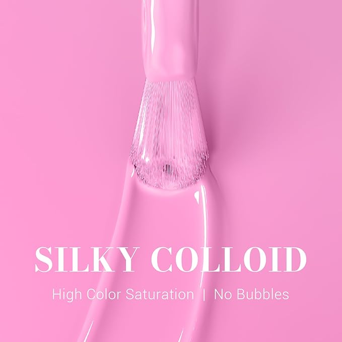 MelodySusie Light Pink Gel Nail Polish,0.5fl oz Nails Soak Off UV LED Bright Pink Gel Polish Gift for Women Nail Art Manicure Salon DIY Nail Design Decoration at Home-1646
