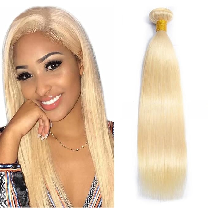 Freiuoke Blonde Bundles 613 Straight Bundle Human Hair Unprocessed Virgin Hair 1 Bundle/50g Blonde Straight 14 Inch Bundles