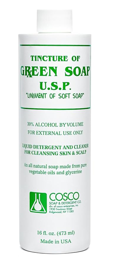 Cosco Tattoo Green Soap 16oz with Squeeze Bottle - Professional Tattoo & Piercing Cleaning Soap, Skin Prep Solution