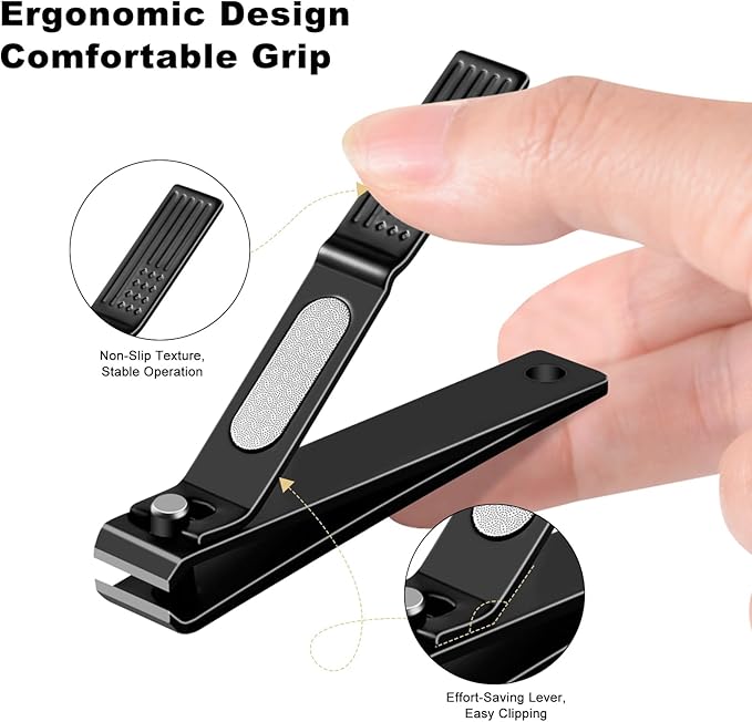 Nail Clippers Set with Fingernail Toenail Clipper Cutters Stainless Steel Sharp Sturdy Trimmer Set for Men Women with Tin Case