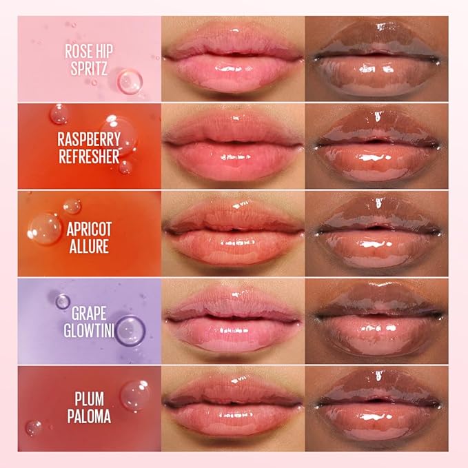 Kaja Juicy Glass Lip Plumping Oil | 02 Raspberry Refresher | Hydrating, Feel Plumped and Lightweight with Vitamin Tree Fruit Oil, Vegan, Cruelty-Free, Clear Tint Stain Shine Gloss Plumper