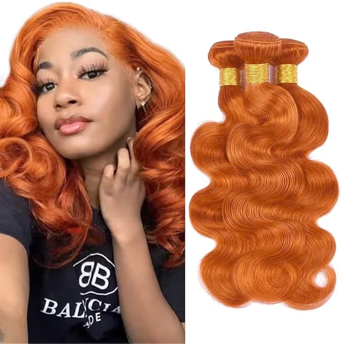 Ginger Bundles Human Hair 350 Body Wave Bundle Color 350 Human Hair 3 Bundles 12 14 16 inch Ginger Body Wave Bundle