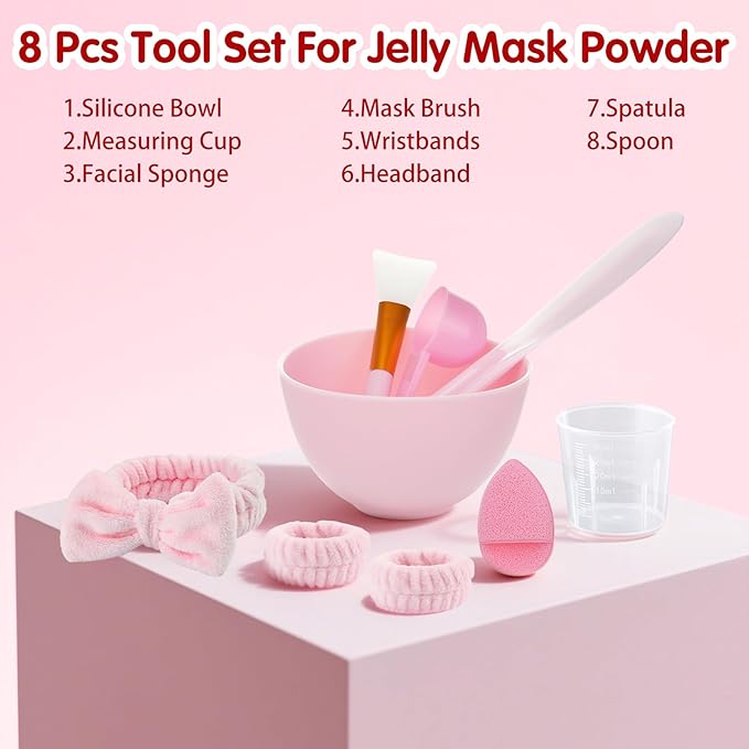 Jelly Masks for Facials Professional, Vampire Jelly Mask Powder with Mixing Bowl Set, Peel Off Face Mask Skincare for Hydrating, Smoothing, Christmas Spa Hydrojelly Masks Gifts for Women