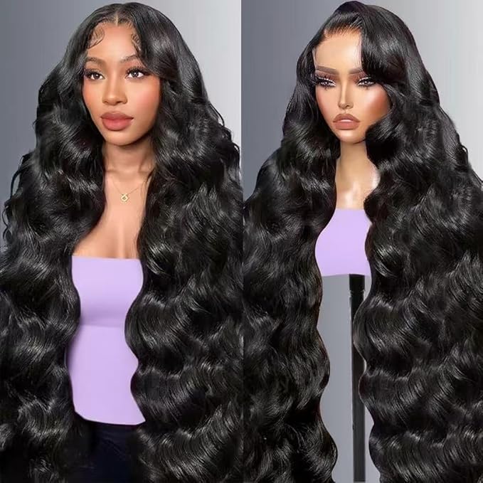 28 Inch 13x6 Lace Front Wigs Human Hair Pre Plucked 200% Density Body Wave HD Transparent Lace Frontal Wig For Women 100% Real Human Hair