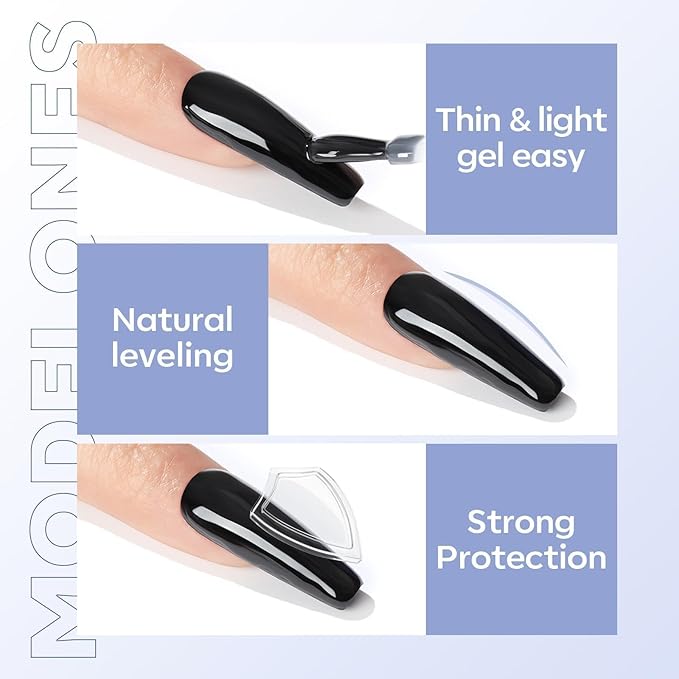 modelones Gel Top Coat, 2Pcs Clear Glossy Finish No Wipe Top Coat Winter Gel Nail Polish, Acrylic Nails Soak Off Nail Lamp Nail Art Home and Professional Manicure 10ML