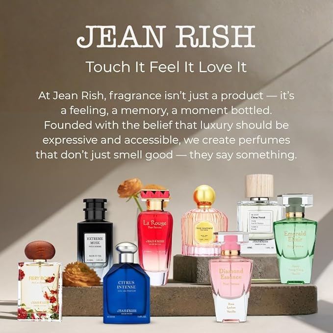 Jean Rish Diva Eau De Parfum for Women, (3.4 Fl Oz / 100ml) with Pink Pepper-Rose-White Musk - Long Lasting and Luxury Fragrance, Made in USA