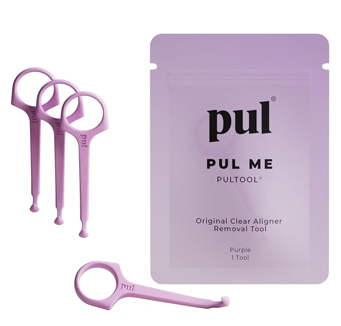 PUL Pack of 4 Reusable Clear Aligner Removal Tool — Compatible with Invisalign, Removable Braces, Retainers & Trays – Easy-to-Use Device Remover, Dental & Oral Hygiene Care Product – Purple