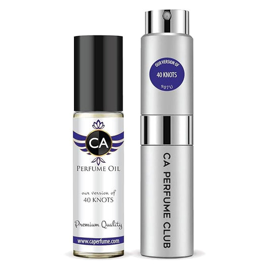 CA Perfume Duo Impression of 40 Knots For Women And Men Perfume Layering Set Long Lasting Travel Size EDP + Body Oil Roll-On Bottle 0.27 Fl Oz+0.33 Fl Oz