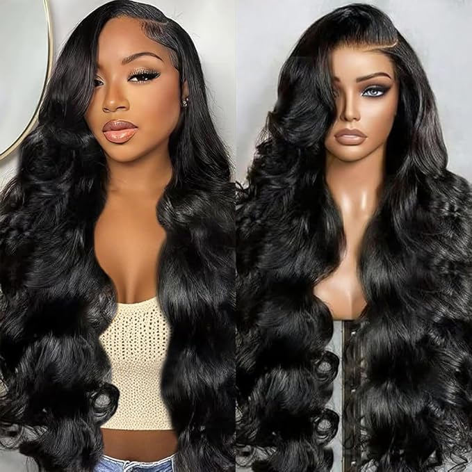 Human Hair Wig Lace Front Wigs Human Hair Body Wave Lace Front Wigs Pre Plucked 200 Density 15A Glueless Wigs for Women 13x4 HD Lace Frontal Wigs Natural Color 26 Inch