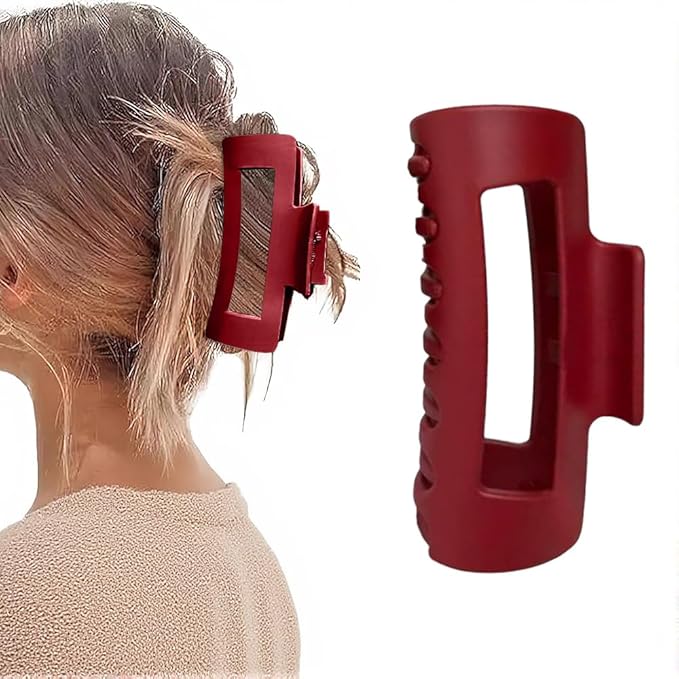 Silicone Hair Clips, Cloud Hair Pins for Women, 3.9 inch Soft Hair Claw Clip for Thick/Fine/Thin/Curly Hairstyle, Amber 1 Pack