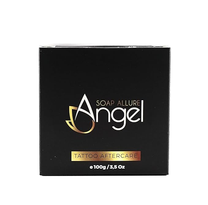 Tattoo Aftercare Organic Cleansing Bar 100g - Vegan Skincare for Piercing, Tattoos, and PMU, Tattoo Soap Bar with Aloe and Dragons Blood Good Skin Care Products., Black