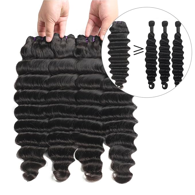 Bundles Human Hair Loose Deep Wave Hair Weft 18 20 22 24 Inch Raw Unprocessed 16a Virgin Human Hair Loose Wave Deep Curly Human Hair Bundles Remy Hair Bundles Natural Color