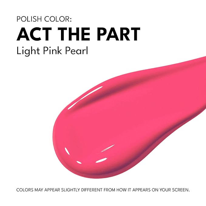 RC Red Carpet Manicure Fortify & Protect Light Pink Pearl Gel Polish for Strong, Healthy Nails - Infused with Vitamin A & Biotin - (Act The Part) Led Nail Gel Color, 0.3 Fl Oz