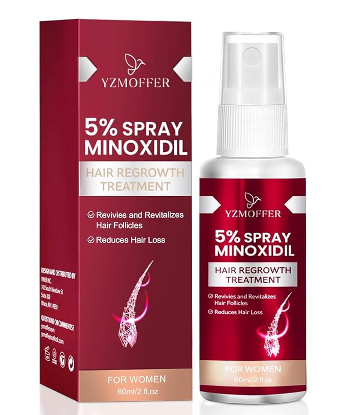 Women's 5% Minoxidil Serum: Hair Spray for Hair Thinning and Hair Loss to Get Thicker and Fuller Hair, 60ML