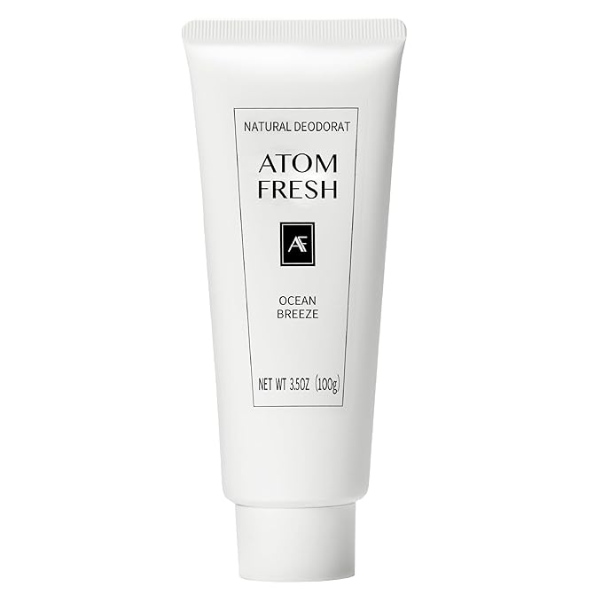 Atom Fresh Natural Whole Body Deodorant Cream – 72H Long-Lasting Odor Control – Aluminum-Free, Baking Soda-Free – With Amino Acids & Probiotics – Fast-Absorbing, No Residue – Ocean Breeze – 3.5 oz
