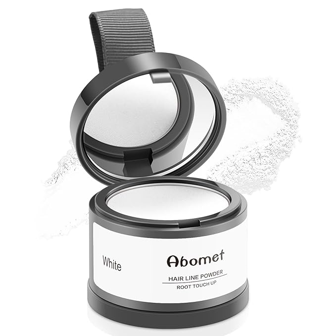 Root Touch Up Instantly Gray Coverage Powder - Touch Up Hairline, Conceal Hair Loss and Thinning For Women and Men, Hair Fibers (White)