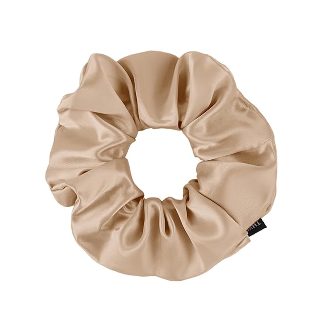 THXSILK Hair Silk Scrunchie for Women's Thick Hair, Champagne, 1 Count