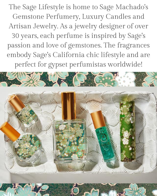 The Sage Lifestyle Sage Luxury Spray, Cucumber, White Sage, Tonka Bean, Sweet Pea, Egyptian Musk, Perfume for Women, Long Lasting, Fresh and Clean Fragrance, Artisan, Parfum, 2 oz, Travel Perfume