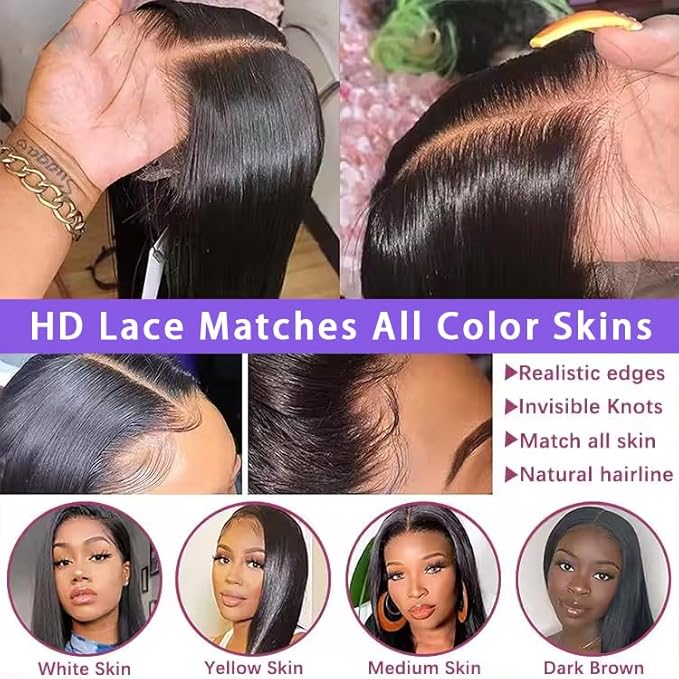 28 Inch Body Wave Lace Front Wigs Human Hair 13X4 HD Lace Frontal Wigs Human Hair 150% Density Glueless Wigs Human Hair Pre Plucked Body Wave Human Hair Wig for Black Women