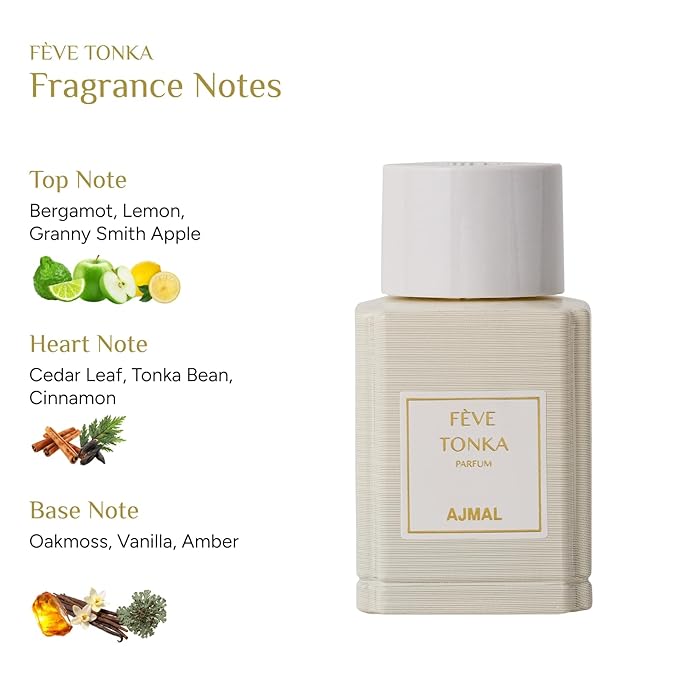Ajmal Oud Marquis Fève Tonka Eau de Parfum for Men – 3.4 fl oz / 100 ml | Luxury Premium Amber Gourmand Perfume | Long Lasting French Fragrance | Made in France & Crafted in Dubai | Exclusive for USA